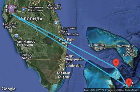 Маршрут на круиз 5 дни Бахамите и Флорида - JEWB05CNNTPATPA