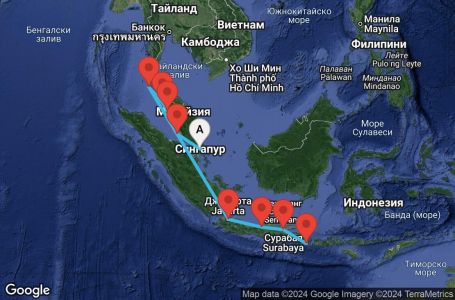 Маршрут на круиз 12 дни Югоизточна Азия - SUNA12CNNSINDPS