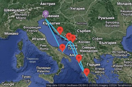 Маршрут на круиз 7 дни Италия, Хърватска, Гърция, Черна гора - TRS07A0H