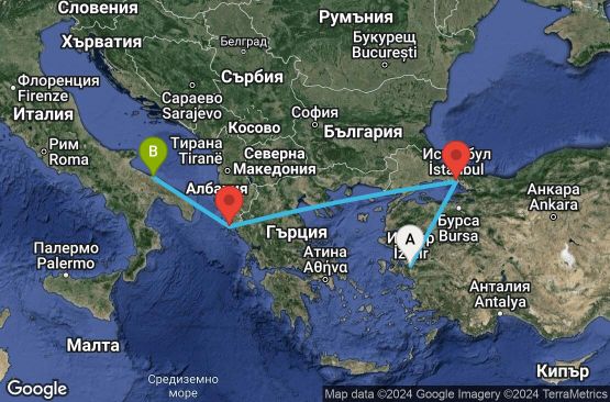 Маршрут на круиз 4 дни Турция, Бразилия, Гърция, Италия - UV13