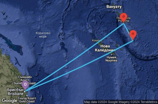Маршрут на круиз 7 дни Австралия, Вануату - 07K100