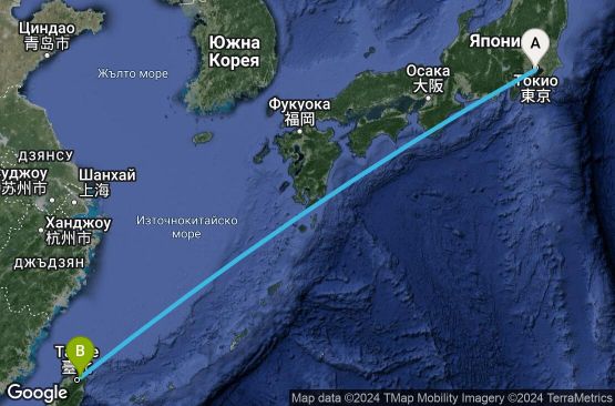 Маршрут на круиз 3 дни Япония, Тайван - UV3X