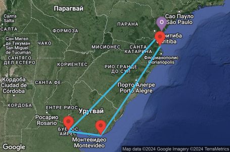 Маршрут на круиз 7 дни Бразилия, Уругвай, Аржентина - UVCI