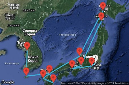 Маршрут на круиз 14 дни Япония - SPAS14CNNYOKINC