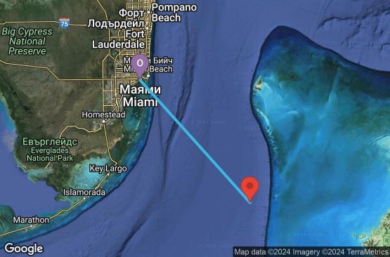 Маршрут на круиз 2 дни САЩ, Бахамските острови - UVFU