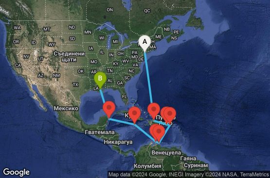 Маршрут на круиз 14 дни Южни Кариби от Ню Йорк - ESCP14CNNNYCMSY