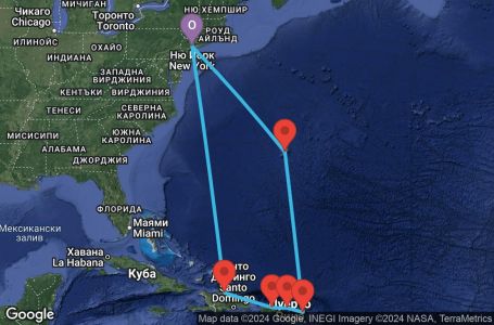 Маршрут на круиз 10 дни Източни Кариби от Ню Йорк - ESCC10CNNNYCNYC