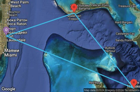 Маршрут на круиз 3 дни САЩ, Бахамските острови - 3BH153