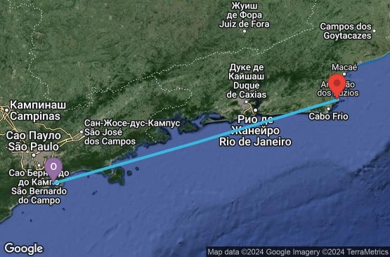 Маршрут на круиз Santos (Sao Paolo), Santos (Sao Paolo) - UV6B