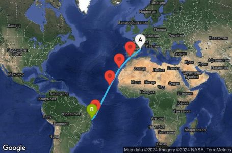 Маршрут на круиз 14 дни Испания, Кабо Верде, Бразилия - BCN14A3X