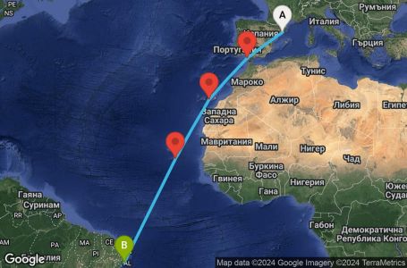 Маршрут на круиз 13 дни Испания, Кабо Верде, Бразилия - BCN13A0M