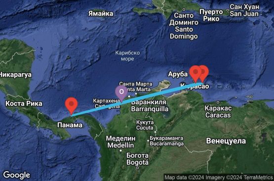 Маршрут на круиз 7 дни Колумбия, Холандски Антили, Панама - 07D431