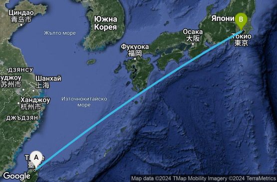 Маршрут на круиз 4 дни Тайван, Япония - UVLH