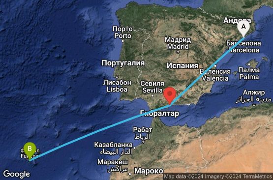 Маршрут на круиз Barcelona,Malaga,Funchal - UVNJ