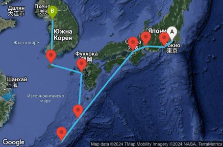 Маршрут на круиз 11 дни Япония - SKAS11CNNTOKINC