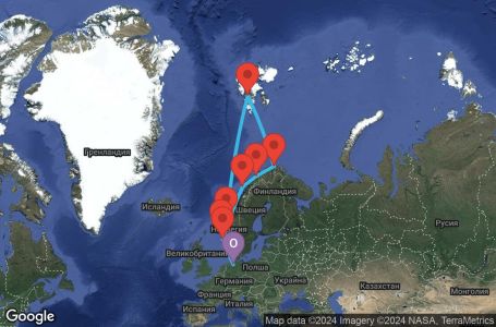 Маршрут на круиз 14 дни Германия, Норвегия - UVOQ