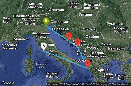 Маршрут на круиз Civitavecchia,Corfu,Dubrovnik,Split,Venice-Marghera - UVOD