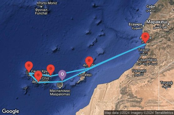 Маршрут на круиз 7 дни Испания, Мароко - LPA07A0B