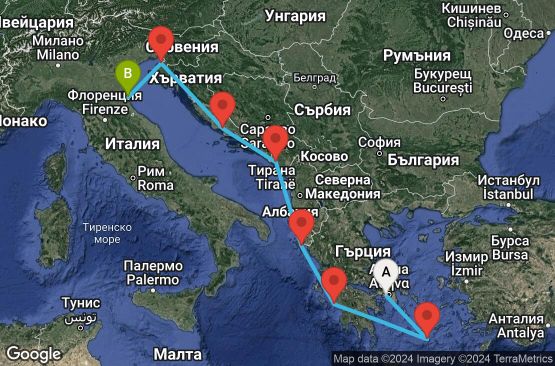 Маршрут на круиз Europe - Other (PIR/RAV) - PEEU07CNNPIRRAV