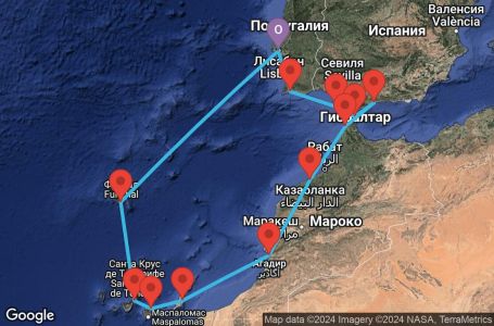 Маршрут на круиз 13 дни Канарски острови - STAC13CNNLISLIS