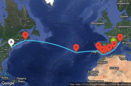Маршрут на круиз 15 дни Преход между два континента - GEMT15CNNNYCBCN