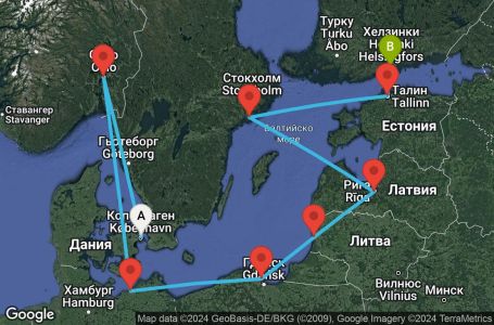 Маршрут на круиз 9 дни Балтийски държави - SUNB09CNNCPHHEL