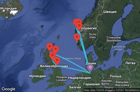 Маршрут на круиз 14 дни Германия, Великобритания, Норвегия - HAM14A0E