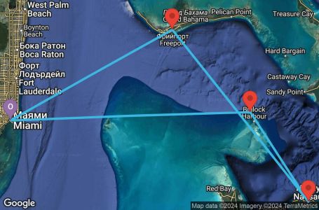 Маршрут на круиз 4 дни Кратък бахамски круиз - GEBA04CNNMIAMIA