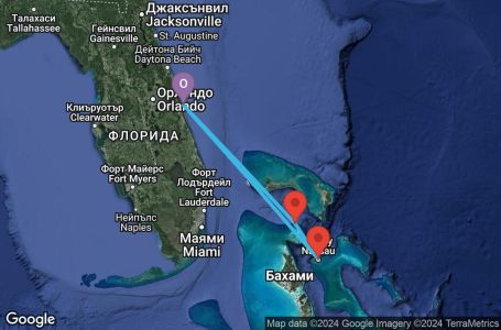 Маршрут на круиз 4 дни Кратък бахамски круиз - JYBH04CNNPCVPCV