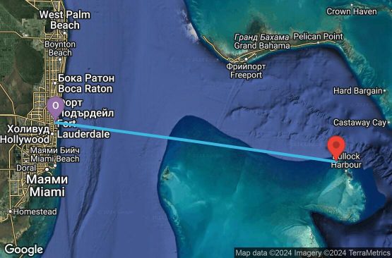 Маршрут на круиз 3 дни САЩ, Бахамските острови - 03Z098