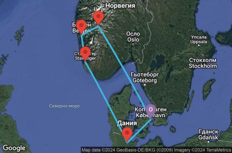 Маршрут на круиз 7 дни Дания, Норвегия, Германия - CPH07A2C