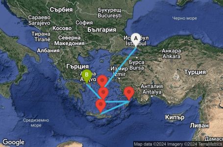 Маршрут на круиз 5 дни Турция, Гърция - IST05A0E