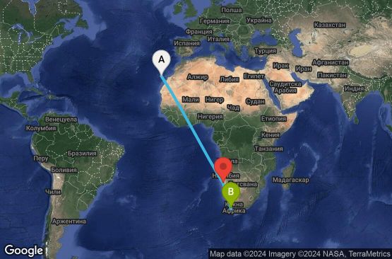Маршрут на круиз 13 дни Испания, Намибия, Южна Африка - TCI13A0A