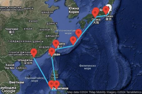 Маршрут на круиз 14 дни Югоизточна Азия - SPRA14CNNTOKHKG