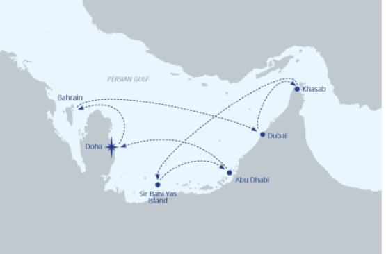 Маршрут на круиз Круиз със Celestyal из Персийския залив