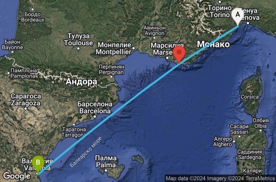 Маршрут на круиз 2 дни Италия, Франция, Испания - SVN02A1V