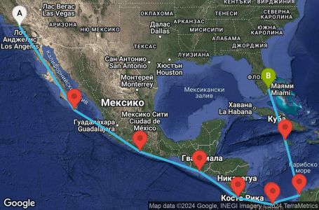 Маршрут на круиз 16 дни Круизен преход през Панамския канал - BLPC16CNNLAXMIA