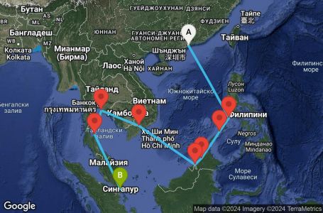 Маршрут на круиз Asia - East Asia (HKG/SIN) - JADA12CNNHKGSIN