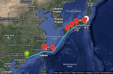 Маршрут на круиз Asia - East Asia (TOK/HKG) - JADA09CNNTOKHKG