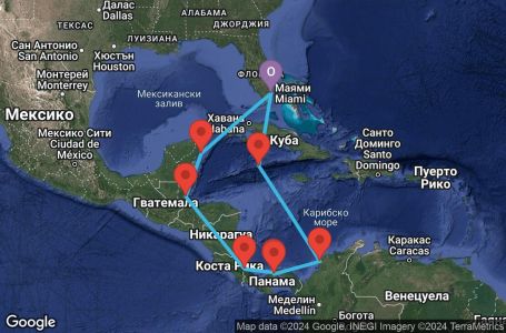 Маршрут на круиз 11 дни От Източното до Западното крайбрежие през Панамския канал - SUPA11CNNMIAMIA