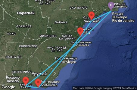 Маршрут на круиз 8 дни Бразилия, Уругвай, Аржентина - RIO08A11