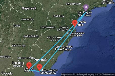 Маршрут на круиз 7 дни Бразилия, Аржентина, Уругвай - SSZ07A1O