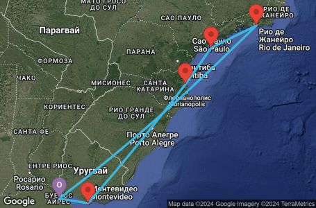 Маршрут на круиз 8 дни Аржентина, Бразилия, Уругвай - BUE08A1A