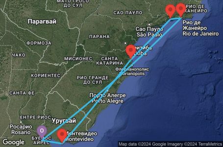 Маршрут на круиз 8 дни Аржентина, Бразилия, Уругвай - BUE08A1B