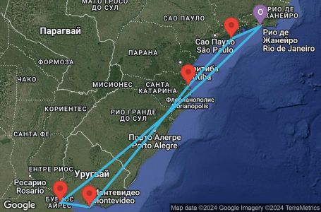 Маршрут на круиз 8 дни Бразилия, Уругвай, Аржентина - RIO08A0X