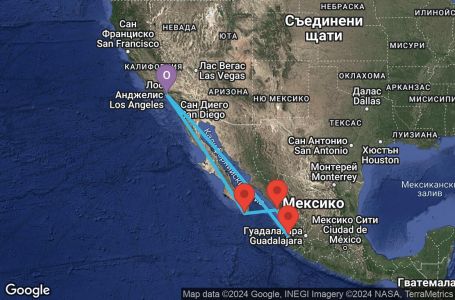 Маршрут на круиз 7 дни Мексиканска ривиера от Лос Анжелис - ENCM07CNNLAXLAX