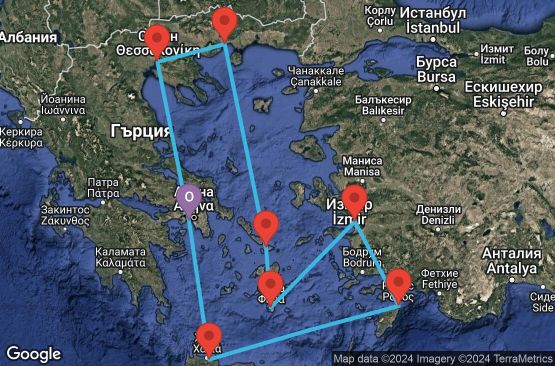 Маршрут на круиз 10 дни Гърция, Турция - 10M393