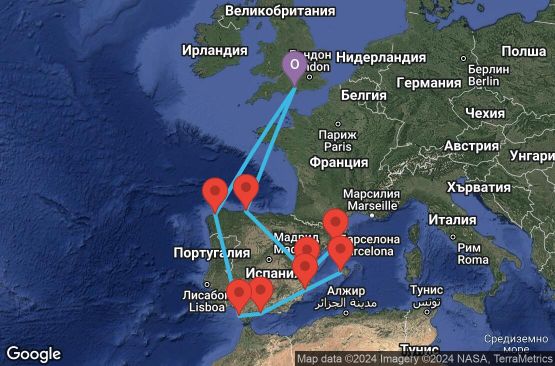 Маршрут на круиз United Kingdom,Spain - UWGC