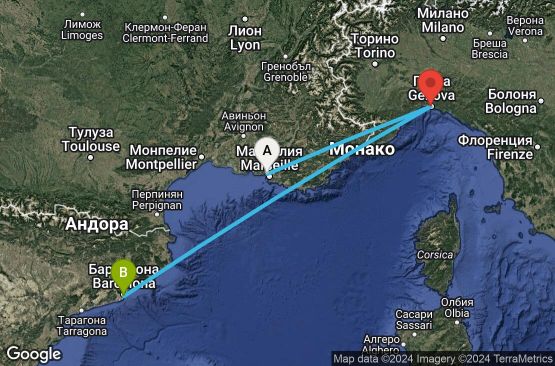Маршрут на круиз Marseille,Genoa,Barcelona - UWH8