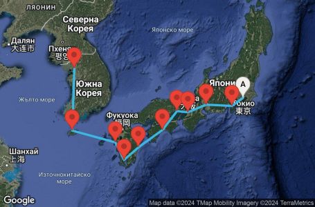 Маршрут на круиз 11 дни Япония - SPRA11CNNTOKINC